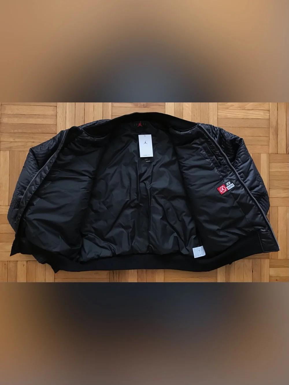 Size Large Mens Jordan Flight Nylon Full-Zip Varsity Jacket Black II5314-010
